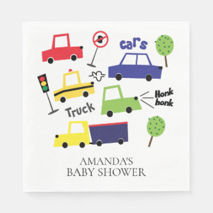 Cars & Trucks Boys Baby Shower Paper Napkins