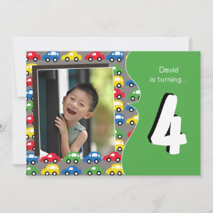 CARS & TRUCKS Boys Birthday Party Invitation