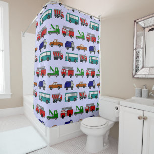 Cars, Trucks, Buses Shower Curtain