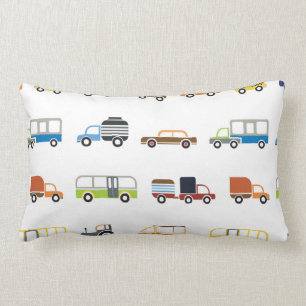 Cars Trucks & Busses Pattern Lumbar Cushion