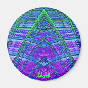 CARSON ~ Blue, Green and Purple ~Abstract Fractal Magnet