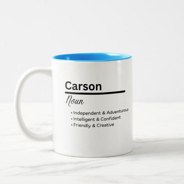 Carson, Boy Personalized Name Mug (Left)