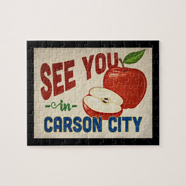 Carson City Nevada Apple - Vintage Travel Jigsaw Puzzle (Horizontal)
