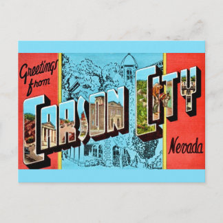 Carson City NV Retro Greeting Postcard