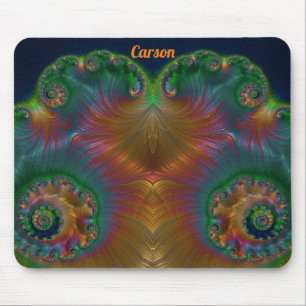 CARSON ~ Green Orange Yellow and Blue Design Mouse Pad