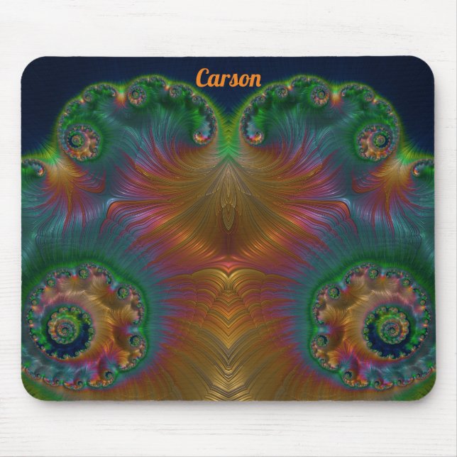 CARSON ~ Green Orange Yellow and Blue Design  Mouse Pad (Front)