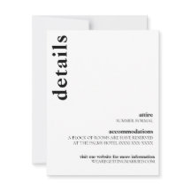 Carson Modern Wedding Details Card