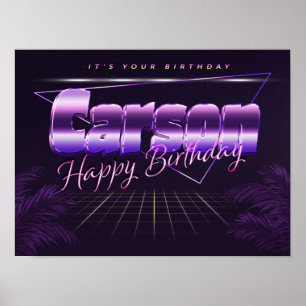 Carson Name First Name pura retro poster Birthday