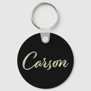 Carson Name whitegold Button Schlüsselanhänger Key Ring
