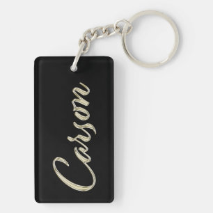Carson name whitegold key trailer ring