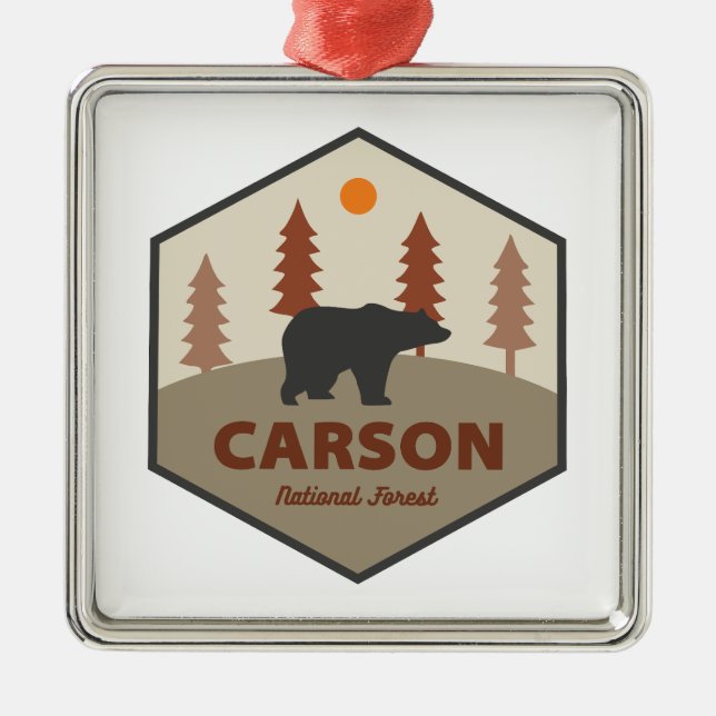 Carson National Forest New Mexico Bear Metal Ornament (Front)