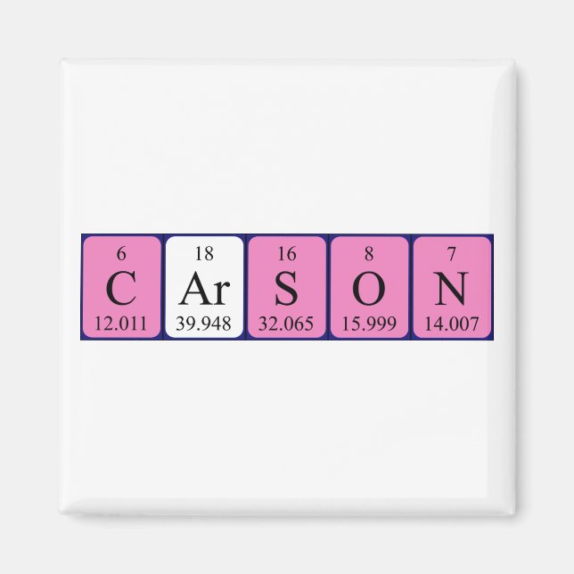 Carson periodic table name magnet (Front)