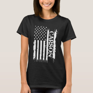 Carson United States Distressed w US Flag T-Shirt