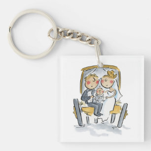 Cart before the horse key ring