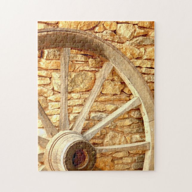 Cart Wheel Photo Puzzle with Gift Box (Vertical)