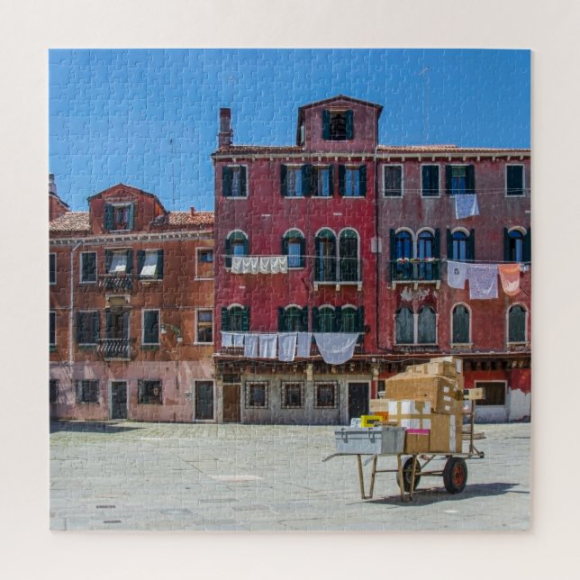 Cart with boxes in Venice Jigsaw Puzzle (Vertical)