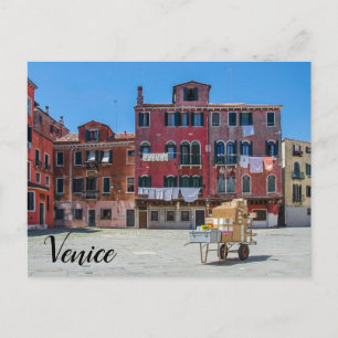 Cart with boxes in Venice Postcard