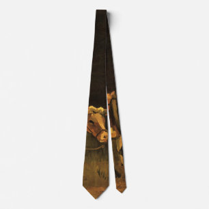 Cart with Red and White Ox by Vincent van Gogh Tie