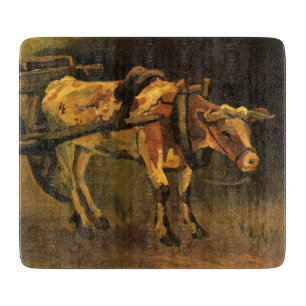 Cart with Red and White Ox (Vincent van Gogh) Cutting Board