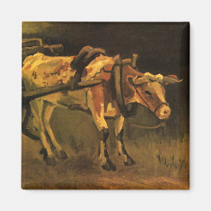 Cart with Red and White Ox (Vincent van Gogh) Magnet