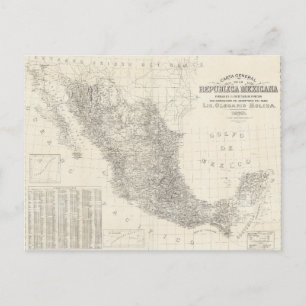 Carta general de la Republica Mexicana Map Postcard
