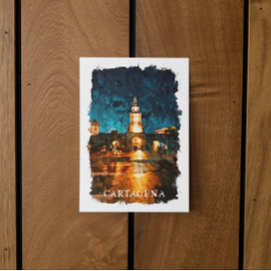 Cartagena by Night Colombia City View Postcard