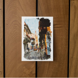Cartagena Colombia City Street View Postcard