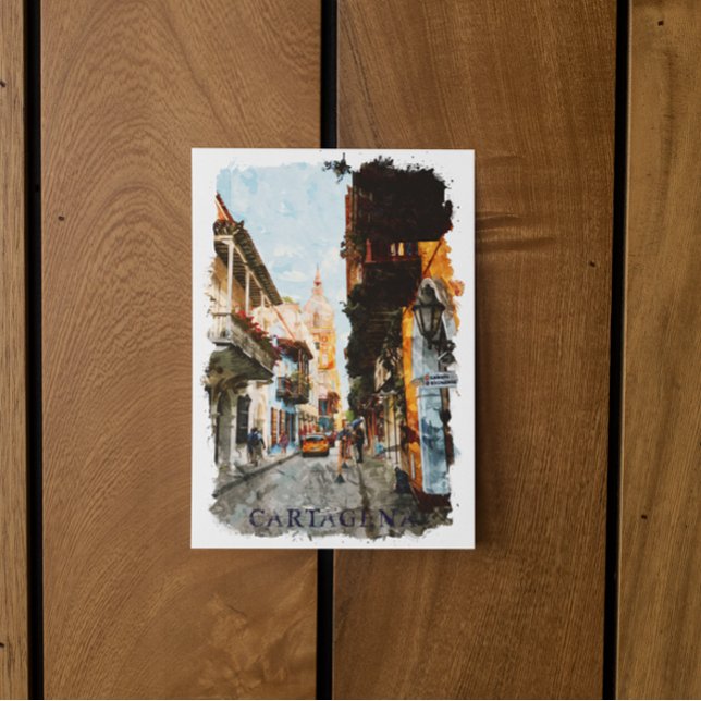 Cartagena Colombia City Street View Postcard (cartagena colombia street view postcard)