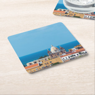 Cartagena, Colombia Old Town Square Paper Coaster