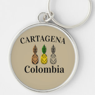 Cartagena Colombia Pineapples Key Ring
