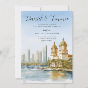 Cartagena Colombia Skyline Wedding Invitation
