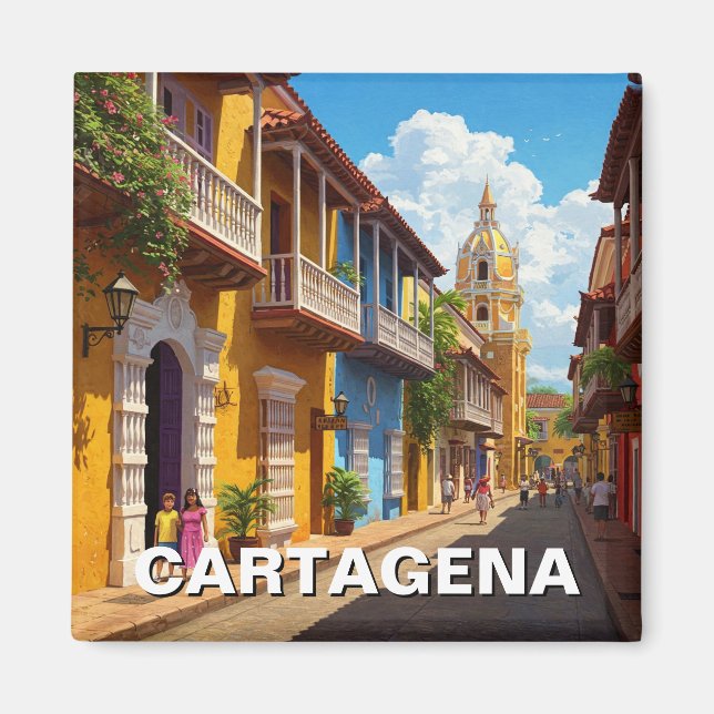Cartagena Colombia Travel Magnet (Front)