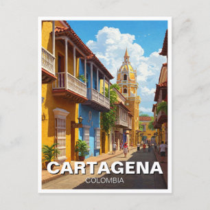 Cartagena Colombia Travel Postcard