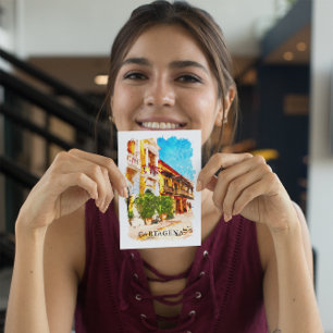 Cartagena Colombia Vintage Travel Postcard