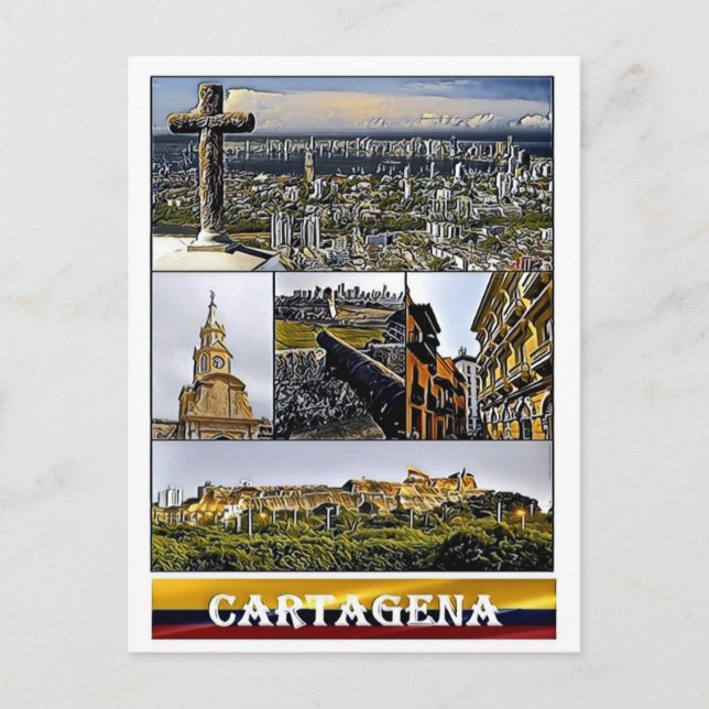 Cartagena - Mosaic - Colombia Postcard (Front)