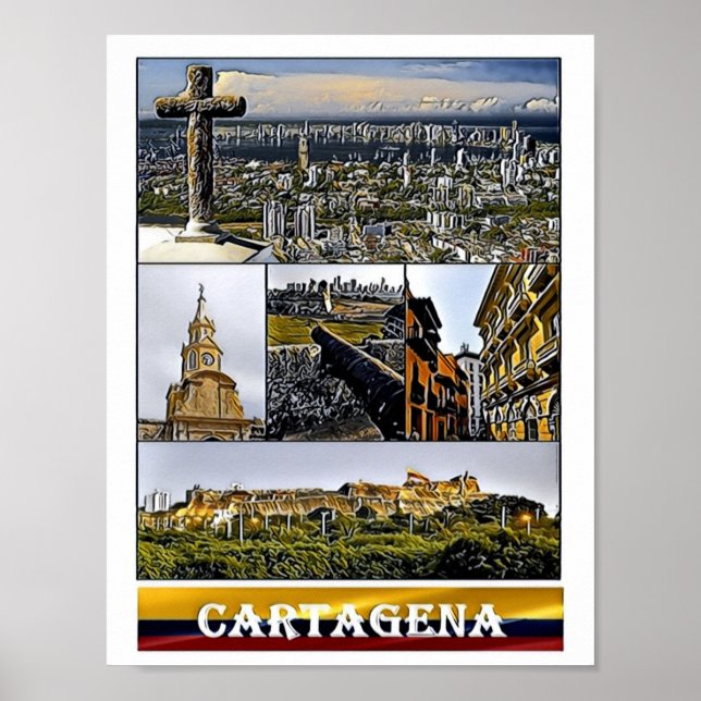 Cartagena - Mosaic - Colombia Poster (Front)