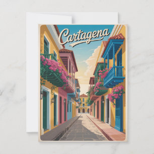 Cartagena vintage  postcard