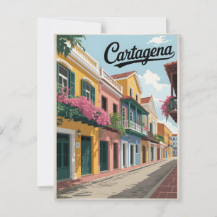 Cartagena vintage  postcard
