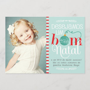 Cartão de Natal e Ano Novo Personalizado com Foto Invitation
