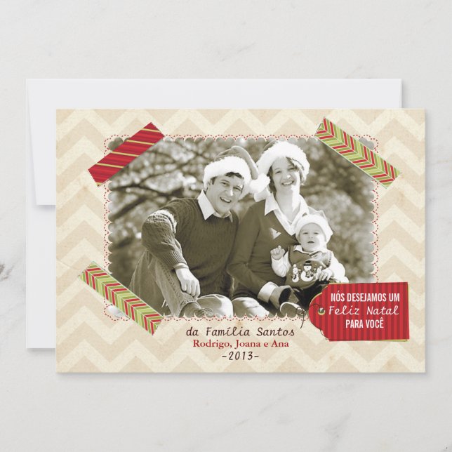 Cartão de Natal foto Holiday Card (Front)