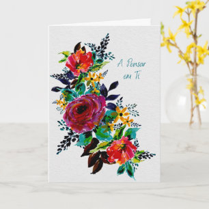 Cartão de Pensamento e Apoio Floral Card