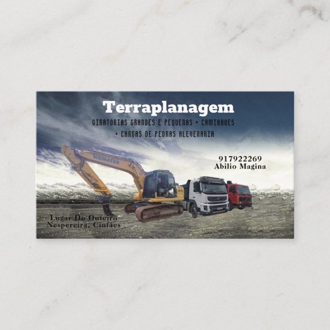 Cartão de visita Bulldozer Business Card (Front)