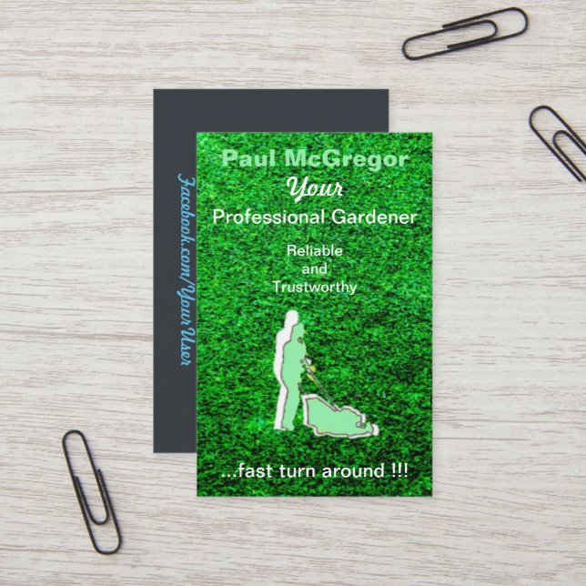 Cartão De Visita Professional Gardening Services  Business Card (Front/Back In Situ)