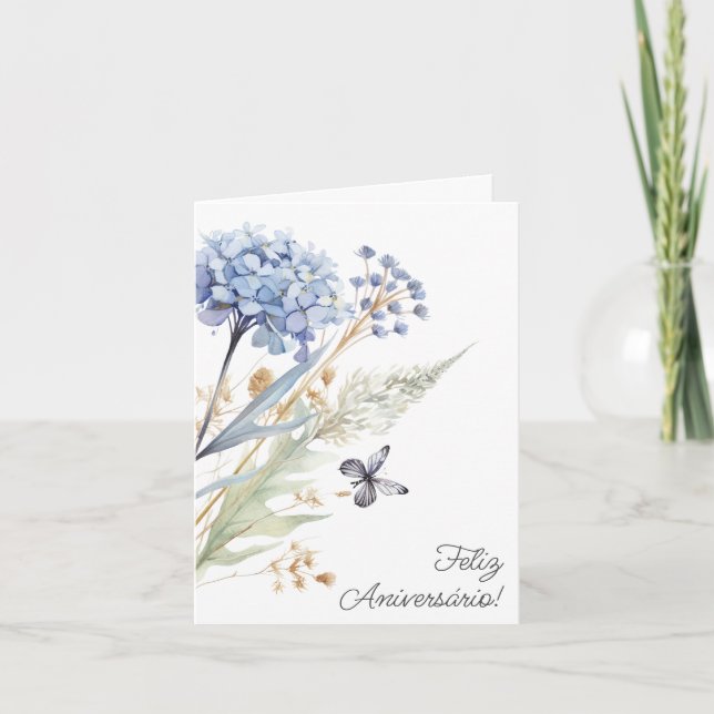 Cartão em Portugues: Birthday Card Wildflowers (Front)