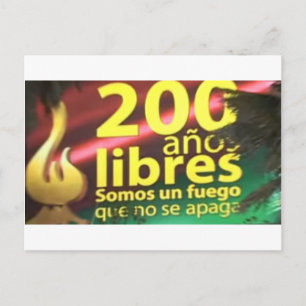 Cartão postal La Paz 200 años libres Postcard