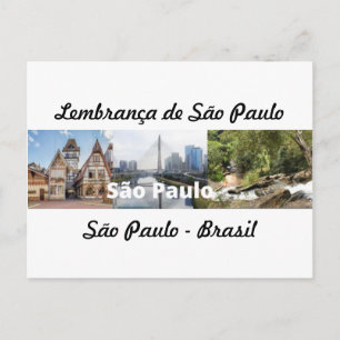Cartão Postal lembrança de São Paulo Brasil Postcard
