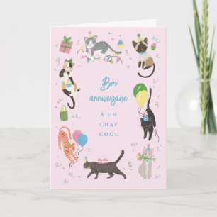 Carte d'anniversaire de fête de chat card