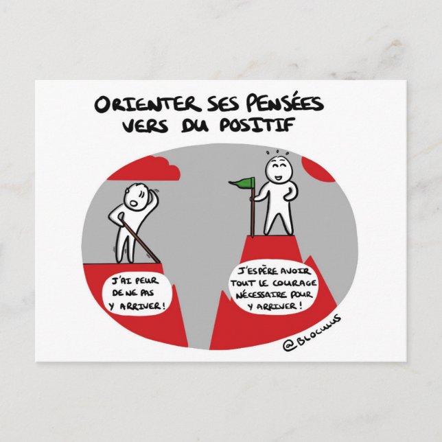 Carte de coaching "Pensées positives" Postcard (Front)