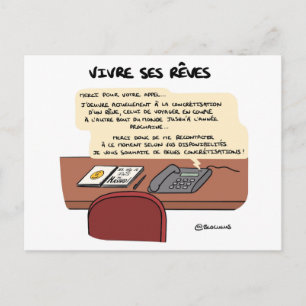 Carte de coaching "Vivre ses rêves" Postcard