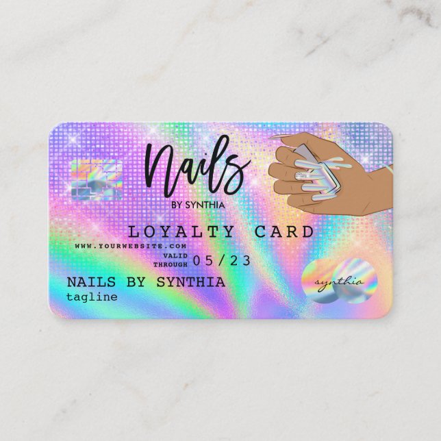 Carte de crédit Holos Nail Tech Business Card (Front)